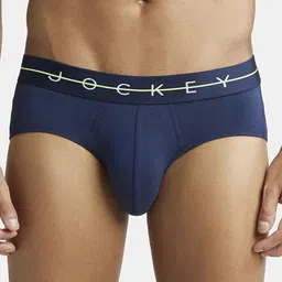 Jockey Men Navy Blue Solid Mid-Rise Pure Cotton Briefs-picture-58