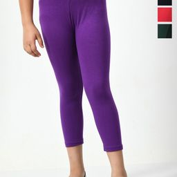 BAESD Girls Pack Of 4 Mid Rise Cotton Capris-image-64
