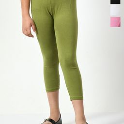 BAESD Girls Pack Of 4 Mid Rise Cotton Capris-81