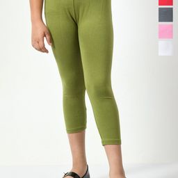 BAESD Girls Pack Of 5 Mid Rise Cotton Capris-picture-42