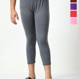 BAESD Girls Pack Of 5 Mid Rise Cotton Capris-picture-15