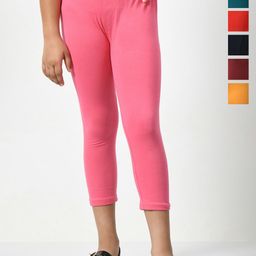 BAESD Girls Pack Of 6 Mid Rise Cotton Capris-image-24