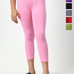 BAESD Girls Pack Of 6 Mid Rise Cotton Capris-picture-31