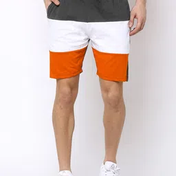 Maniac Men Colourblocked Slim Fit Pure Cotton Shorts-image-51