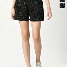 IndiWeaves Women Pack Of 3 High-Rise Floral Printed Pure Cotton Shorts-image-80