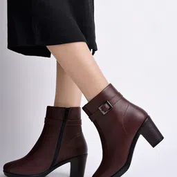Shoetopia Girls Block-Heel Monk Strap Boots-image-45