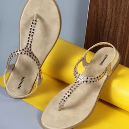 Anouk Embellished Open Toe Flats-10