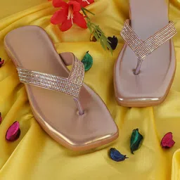 BAESD Embellished Open Toe Flats-picture-1