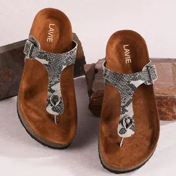 Lavie Women Animal Printed T-Strap Flats-image-66