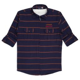 CHARCHIT Boys Comfort Horizontal Stripes Pure Cotton Casual Shirt-image-52