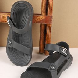 Carlton London Men Grey Solid Sports Sandals-image-99