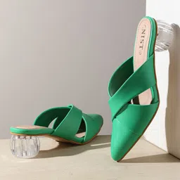 GNIST Pointed Toe Block Heeled Mules-7