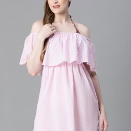 Oxolloxo Striped Off-Shoulder Swimwear Cover up Top-image-27