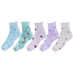 RC. ROYAL CLASS Women Pack Of 5 Patterned Ankle Length Cotton Socks-50
