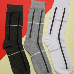LOUIS STITCH Men Pack of 3 Patterned Calf Length Antimicrobial Socks-9