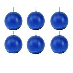 Sitara Crafts Blue 6 Pieces Sphere Ball Tea Light Candles-image-7