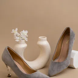 Shezone Grey Suede Pumps-49