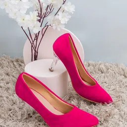 Shezone Pink Suede Pumps-55
