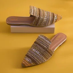 Inc 5 Embellished Pointed Toe Mules Flats-picture-16