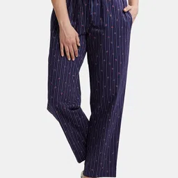 Jockey Women Blue & Pink Checked Relaxed Fit Cotton Lounge Pants-33