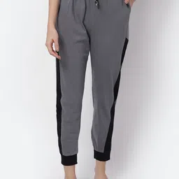 Claura Women Grey Solid Cotton Lounge Pants-image-29