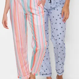 FashionRack Women Pack of 2 Blue Striped Lounge Pants-picture-25