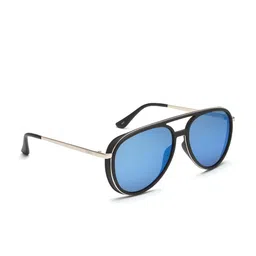 IDEE Men Blue Lens & Black Aviator Sunglasses with UV Protected Lens IDS2634C3SG-8