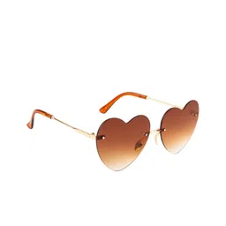 AISLIN Women Brown Lens & Gold-Toned Oversized Sunglasses with UV Protected Lens-image-64