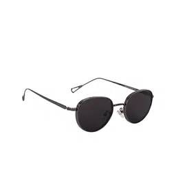 AISLIN Unisex Oval Sunglass With UV Protected Lens ES_13417-93-AS-80669-BLK-GUN-OV-2