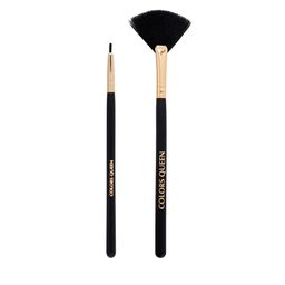Colors Queen Set Of Fan Brush for Highlighter & Eyeliner Brush - Black-33