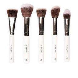 Praush 5 Pcs Professional Face Makeup Brush Set With Makeup Pouch - White-13