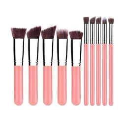 Ronzille Set Of 10 Pink Soft Makeup Brushes-13