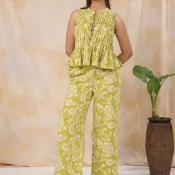 SANSKRUTIHOMES Printed Pure Cotton Top With Trouser-45