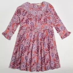 Bella Moda Floral Print Flared Sleeve Blouson Dress-picture-16