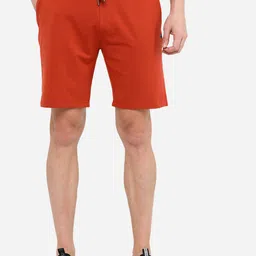 JADE BLUE Men Rust Red Cotton Sports Shorts-picture-58
