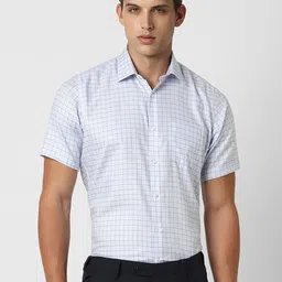 Van Heusen Checked Spread Collar Long Sleeves Cotton Regular Fit Formal Shirt-image-68