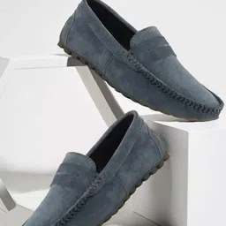 FAUSTO Men Round Toe Lightweight Suede Driving Shoes-58