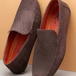 Ruosh Men Textured Square Toe Loafers-image-55