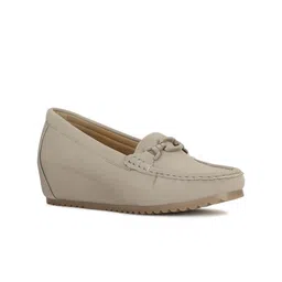 Bata Women Round Toe Comfort Insole Heeled Loafers-49