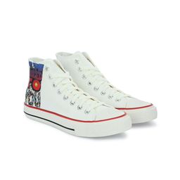 CROWCIA LONDON Women Printed High-Top Lightweight Canvas Sneakers-image-113