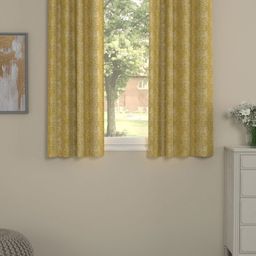 Myntra Elegant Homes Mustard & White Set of 2 Window Curtain-11