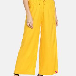 TWIN BIRDS Women Yellow Wide Leg Palazzos-image-42