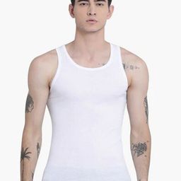 Pepe Jeans Men White Solid Cotton Innerwear Vests-image-60