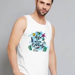 Juxar Life Is Better at The Beach Printed Cotton Innerwear Vests JXR-088SAN-WH-XS-image-26