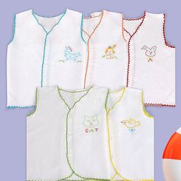 Baby Moo Unisex Kids 5-Pcs Cotton Innerwear Vests KJD-50-picture-39