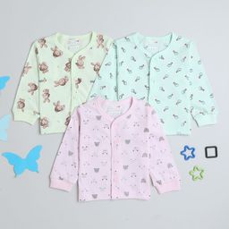 BUMZEE Infant Girls Pack Of 3 Printed V-Neck Skin-Friendly Pure Cotton Jablas-image-96