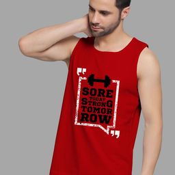 Juxar Sore Today Strong Tomorrow Printed Round Neck Cotton Gym Vest JXR-060SAN-RD-XS-image-38