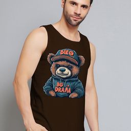 Juxar Printed Cotton Sleeveless Innerwear Vests JXR-113SAN-BR-XS-19