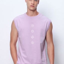 Bewakoof Peace Seeker Graphic Printed Pure Cotton Boxy-Fit Gym Vest-image-13