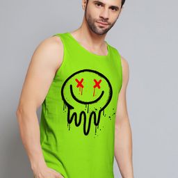 Juxar Printed Round Neck Cotton Gym Vest JXR-119SAN-GN-XS-image-96